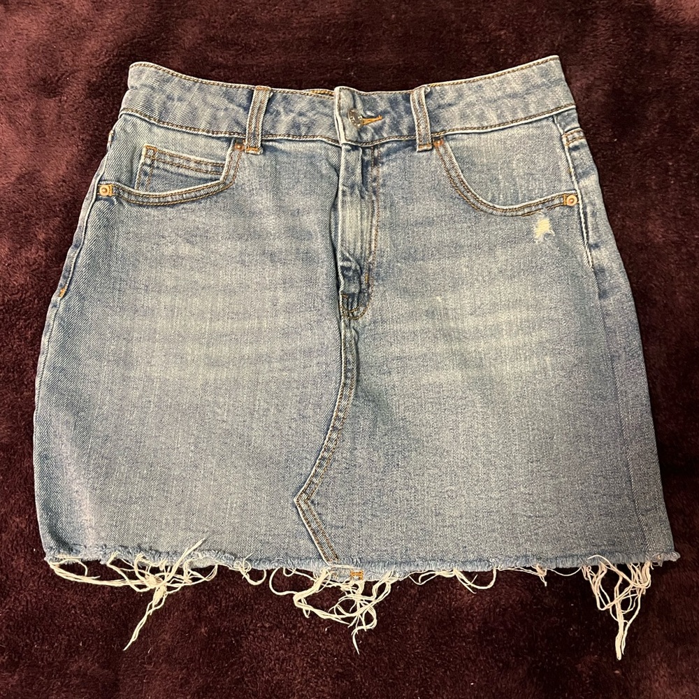 denim mini skirt